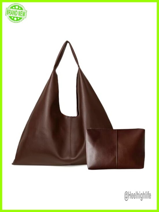 Handbags - Large Vegan Leather Tote Bag Oversized Hobo Shoulder Bag Work Travel